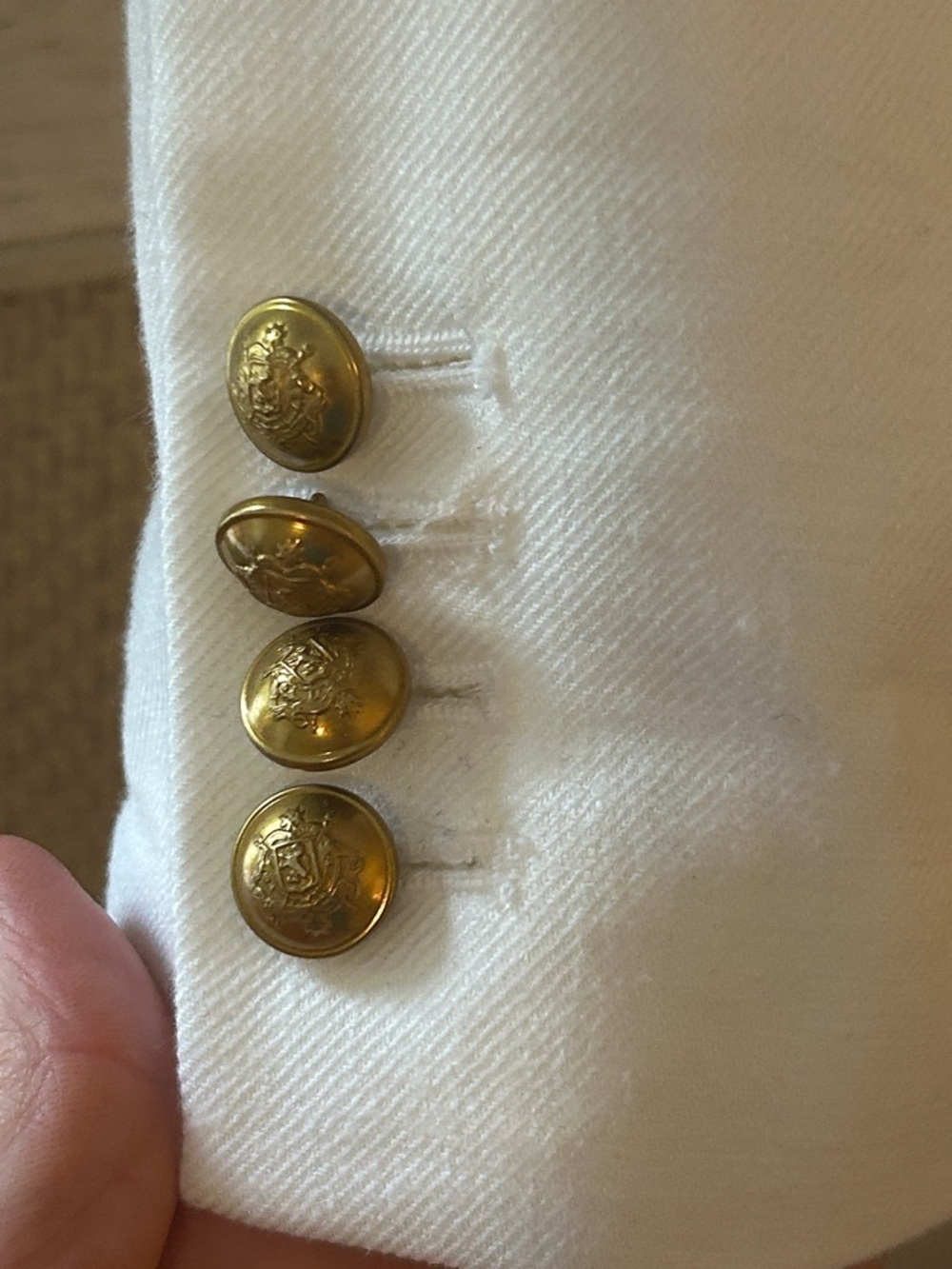 J. Crew White Double-Breasted Blazer with Gold Buttons - Picture 4 of 8